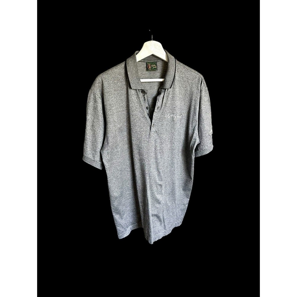 Vintage Bobby Jones Polo Shirt Men's‎ Medium Grey Logo Made In Italy